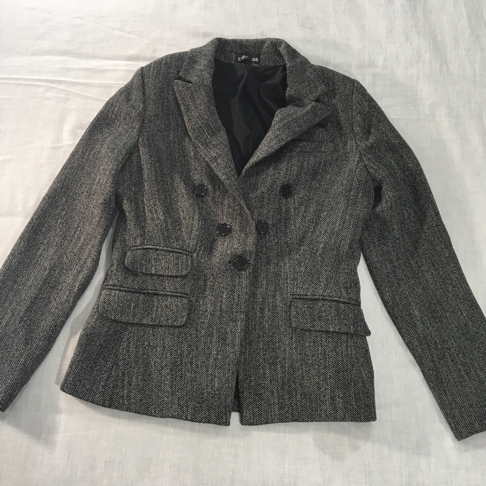 Express suit coat - size 8 - black & grey